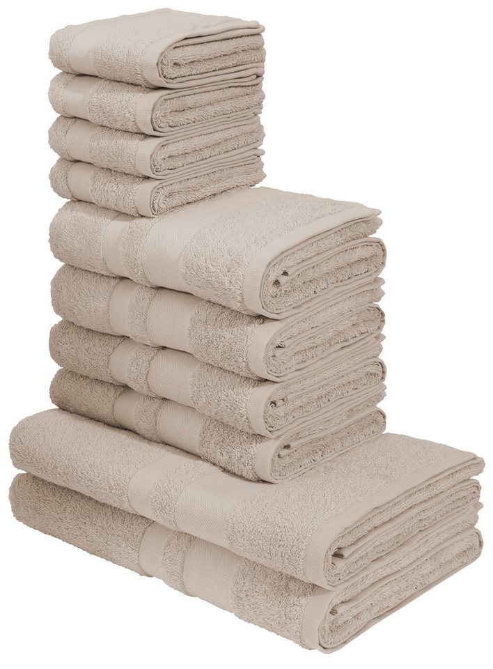 my home Handtuch Set Vanessa Premium 550 g/m², Duschtücher, Handtücher & Gästetücher, Walkfrottee (Set, 10-St), 10-tlg Premium Handtuch-Set, 100% Baumwolle, weich, saugstark von my home