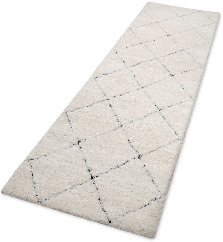 OTTO home Hochflor-Teppich Aveline, auch als Läufer erhältlich, rechteckig, Höhe: 35 mm, Langflor, Shaggy im Berber Stil, geometrisch, Raute, Wohnzimmer OTTO home Hochflor-Teppich Aveline, auch als Läufer erhältlich, rechteckig, Höhe: 35 mm, Langflor, Shaggy im Berber Stil, geometrisch, Raute, Wohnzimmer von OTTO home