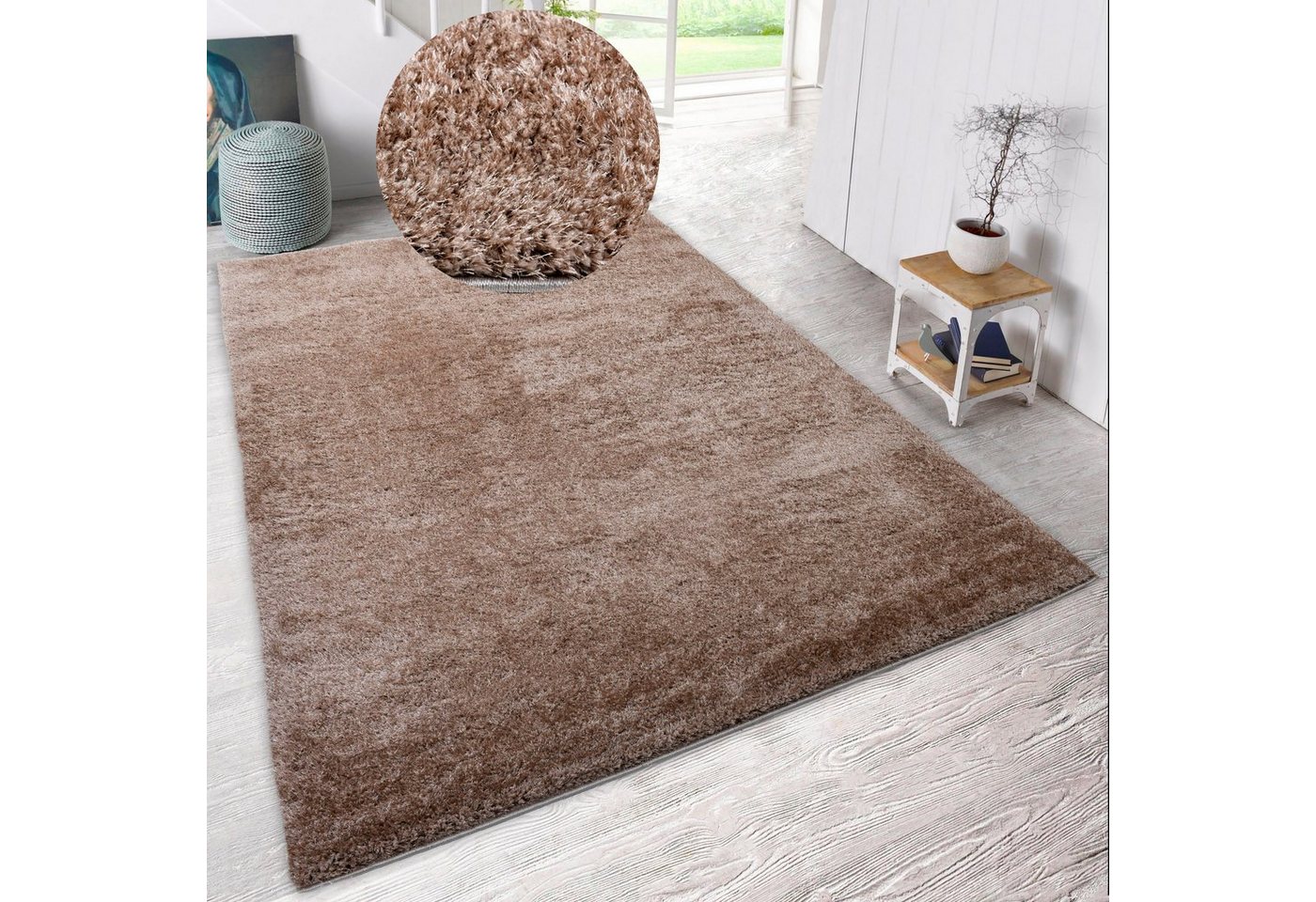 my home Hochflor-Teppich Malin, rechteckig, Höhe: 43 mm, Shaggy in Uni-Farben, einfarbig, leicht glänzend, besonders weich my home Hochflor-Teppich Malin, rechteckig, Höhe: 43 mm, Shaggy in Uni-Farben, einfarbig, leicht glänzend, besonders weich von my home