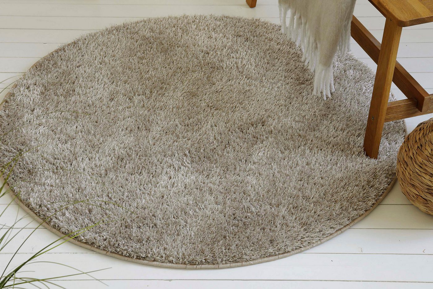 OTTO home Hochflor-Teppich Nickolas, rund, Höhe: 30 mm, Langflor, Shaggy, weicher Hochflor, uni farben, mit Glanz, Wohnzimmer OTTO home Hochflor-Teppich Nickolas, rund, Höhe: 30 mm, Langflor, Shaggy, weicher Hochflor, uni farben, mit Glanz, Wohnzimmer von OTTO home