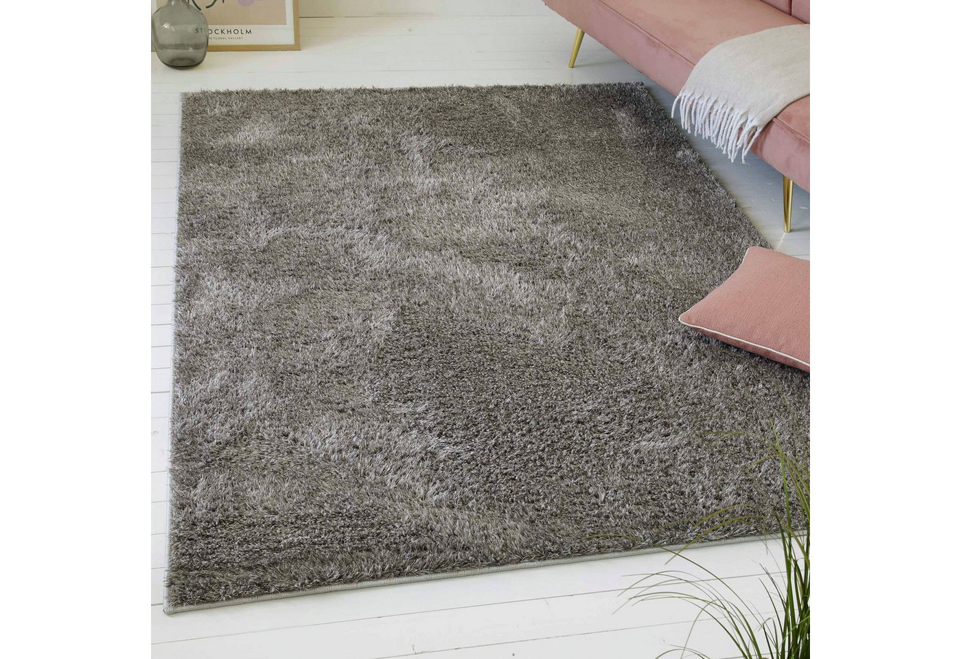 OTTO home Hochflor-Teppich Nickolas, rund, Höhe: 30 mm, Langflor, Shaggy, weicher Hochflor, uni farben, mit Glanz, Wohnzimmer OTTO home Hochflor-Teppich Nickolas, rund, Höhe: 30 mm, Langflor, Shaggy, weicher Hochflor, uni farben, mit Glanz, Wohnzimmer von OTTO home