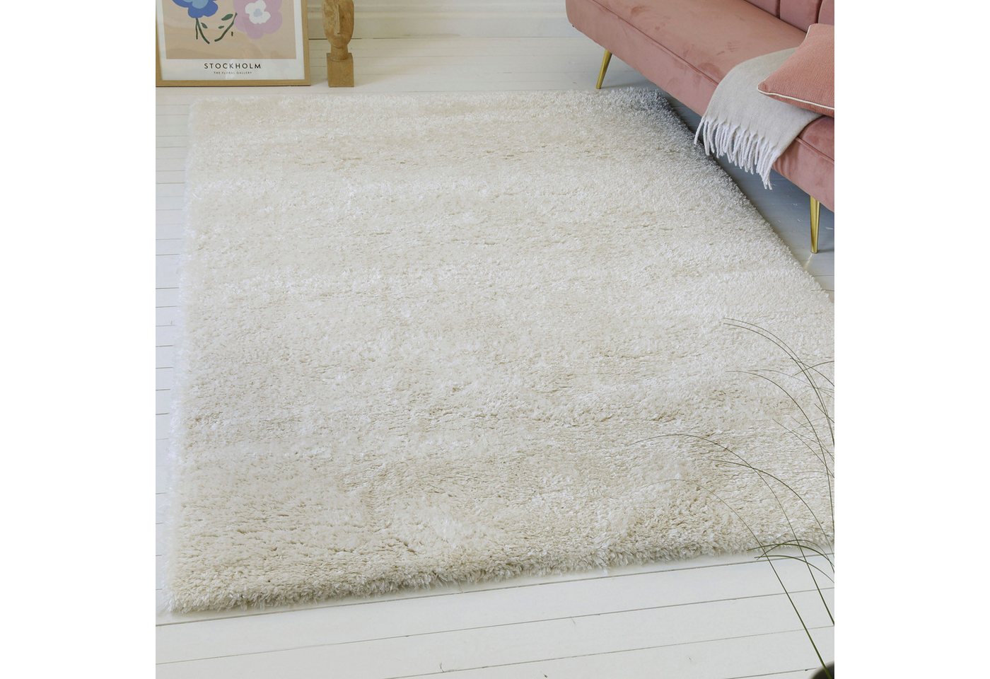 OTTO home Hochflor-Teppich Saul, rechteckig, Höhe: 50 mm, dichter weicher Langflor, mit Glanz, Shaggy, uni farben, Wohnzimmer OTTO home Hochflor-Teppich Saul, rechteckig, Höhe: 50 mm, dichter weicher Langflor, mit Glanz, Shaggy, uni farben, Wohnzimmer von OTTO home