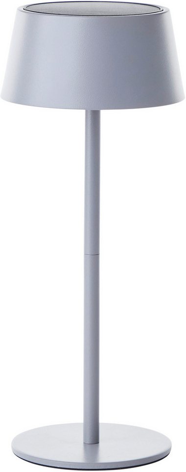 my home LED Außen-Tischleuchte Ocki Tischleuchte mit Solar u. Akku, mehrere Helligkeitsstufen, LED fest integriert, Warmweiß, LED Solar, 4 W, 300 lm, 3000 K, dimmbar, USB ladbar, Indoor & Outdoor von My Home