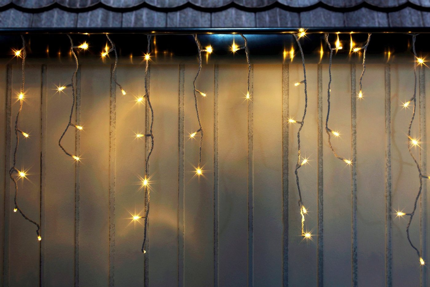 my home LED-Lichterkette Eisregen, Weihnachtsdeko aussen, Lichterregen, Zuleitung ca. 5 Meter von my home