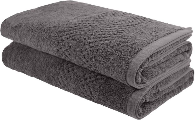 my home Saunatuch Regona Saunatücher (80x200cm), flauschig und weich, 500 gr/m², Frottier (Set, 2-St), Premium Handtücher mit Bordüre, Handtuch-Set, 100% Baumwolle von my home