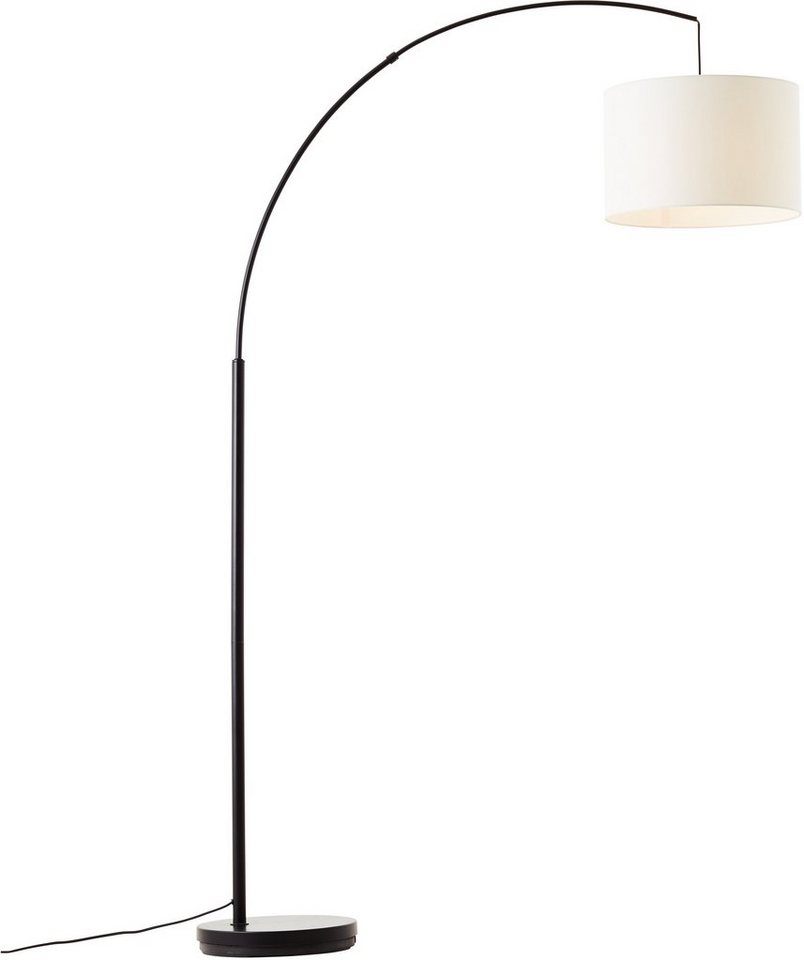 my home Stehlampe Elijah, ohne Leuchtmittel, Bogenlampe Textilschirm Stoff Ø 36cm von my home