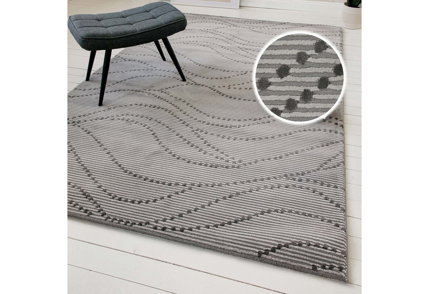 OTTO home Teppich Adlee, rechteckig, Höhe: 12 mm, Kurzflorteppich, gewebt, geometrisch, Wohnzimmer, modern, Punkte OTTO home Teppich Adlee, rechteckig, Höhe: 12 mm, Kurzflorteppich, gewebt, geometrisch, Wohnzimmer, modern, Punkte von OTTO home