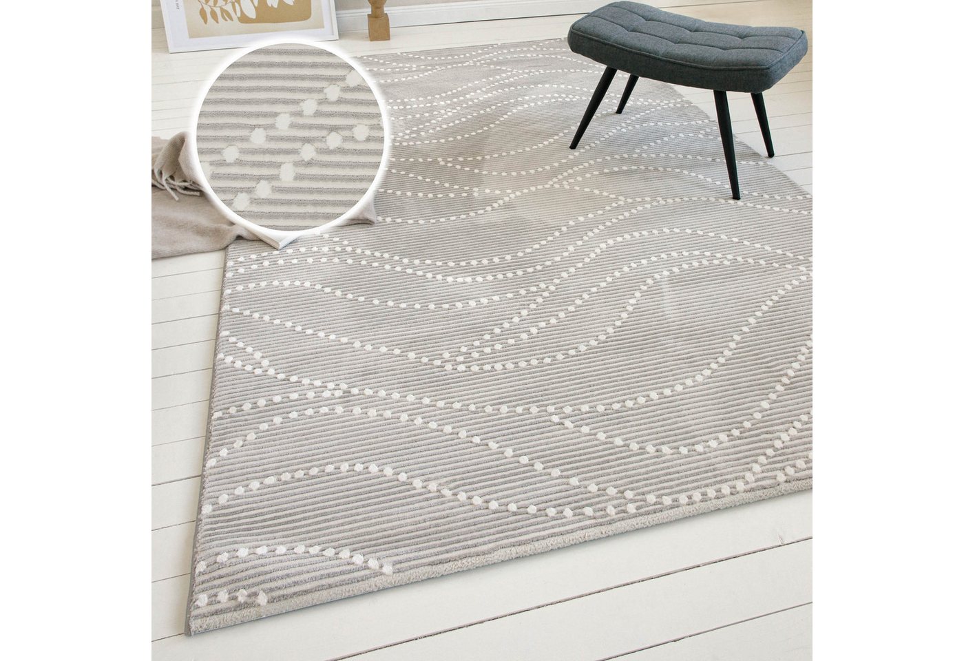 OTTO home Teppich Adlee, rechteckig, Höhe: 12 mm, Kurzflorteppich, gewebt, geometrisch, Wohnzimmer, modern, Punkte OTTO home Teppich Adlee, rechteckig, Höhe: 12 mm, Kurzflorteppich, gewebt, geometrisch, Wohnzimmer, modern, Punkte von OTTO home