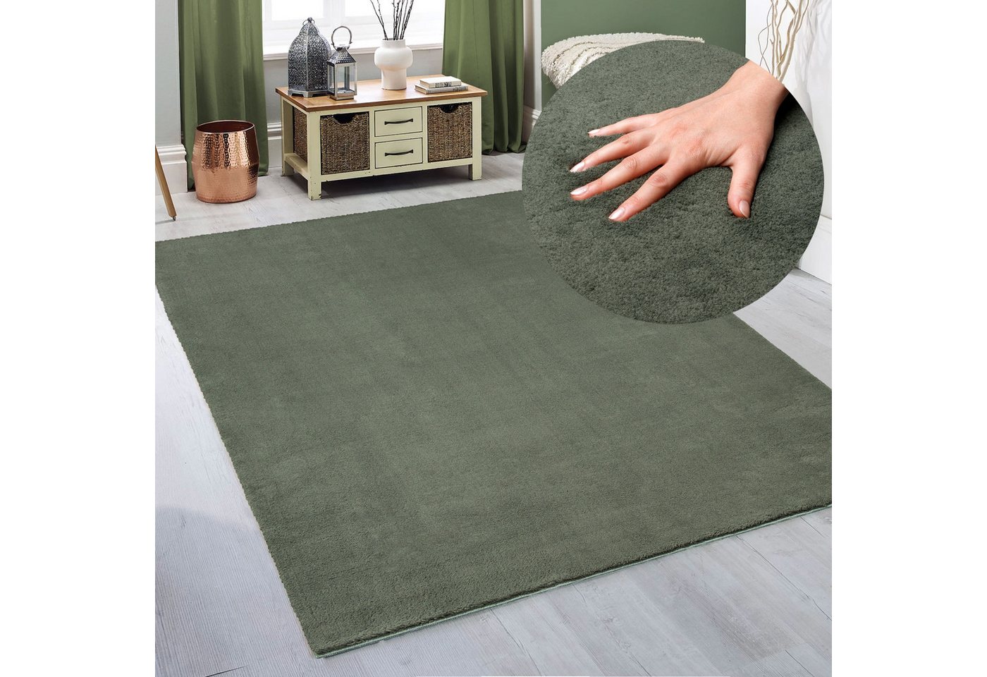 my home Teppich Arabell, Kunstfellteppich, Felloptik, waschbar, rechteckig, Höhe: 16 mm, flauschig, kuschelig, Anti-Rutsch-Unterseite, Wohnzimmer, Schlafzimmer von my home