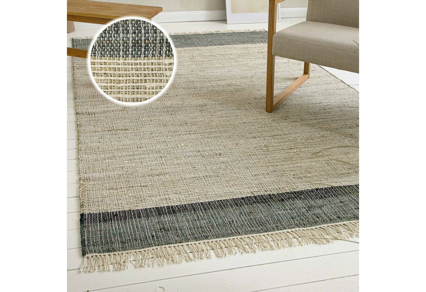 OTTO home Teppich Bennii, rechteckig, Höhe: 4 mm, 80% Jute, handgewebt, mit Fransen, Wohnzimmer, Naturfaser OTTO home Teppich Bennii, rechteckig, Höhe: 4 mm, 80% Jute, handgewebt, mit Fransen, Wohnzimmer, Naturfaser von OTTO home