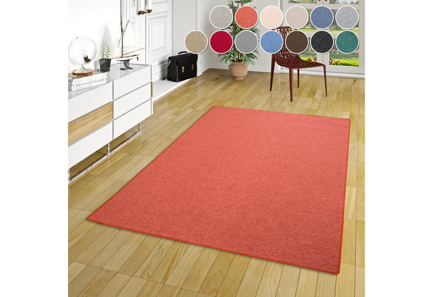 my home Teppich Fortis, Schlinge, Made in Netherlands, rechteckig, Höhe: 5 mm, Uni Farben, gekettelt, auch als Läufer, strapazierfähig, Wohnzimmer von my home