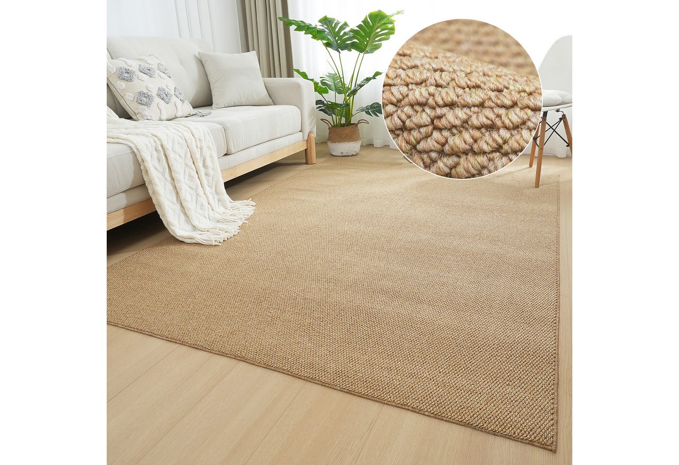 my home Teppich Lilia, rechteckig, Höhe: 5 mm, Sisal-Optik, uni, waschbar, Wohnzimmer, Schlafzimmer, Esszimmer my home Teppich Lilia, rechteckig, Höhe: 5 mm, Sisal-Optik, uni, waschbar, Wohnzimmer, Schlafzimmer, Esszimmer von my home
