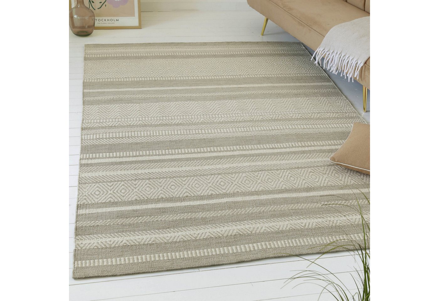 OTTO home Teppich Niamh, rechteckig, Höhe: 6 mm, Flachgewebe, Kelim, Wolle, geometrisches Muster, Wohnzimmer OTTO home Teppich Niamh, rechteckig, Höhe: 6 mm, Flachgewebe, Kelim, Wolle, geometrisches Muster, Wohnzimmer von OTTO home