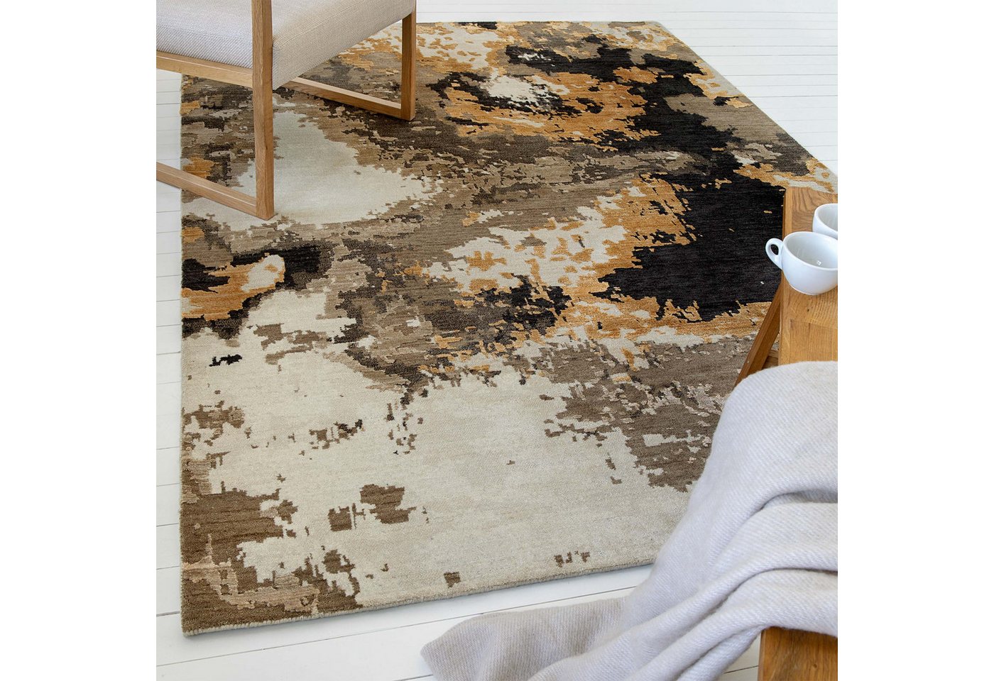 OTTO home Teppich Orin, rechteckig, Höhe: 6 mm, Kurzflor, 80 % Wolle und Viskose, handgewebt, weich, Schlafzimmer OTTO home Teppich Orin, rechteckig, Höhe: 6 mm, Kurzflor, 80 % Wolle und Viskose, handgewebt, weich, Schlafzimmer von OTTO home