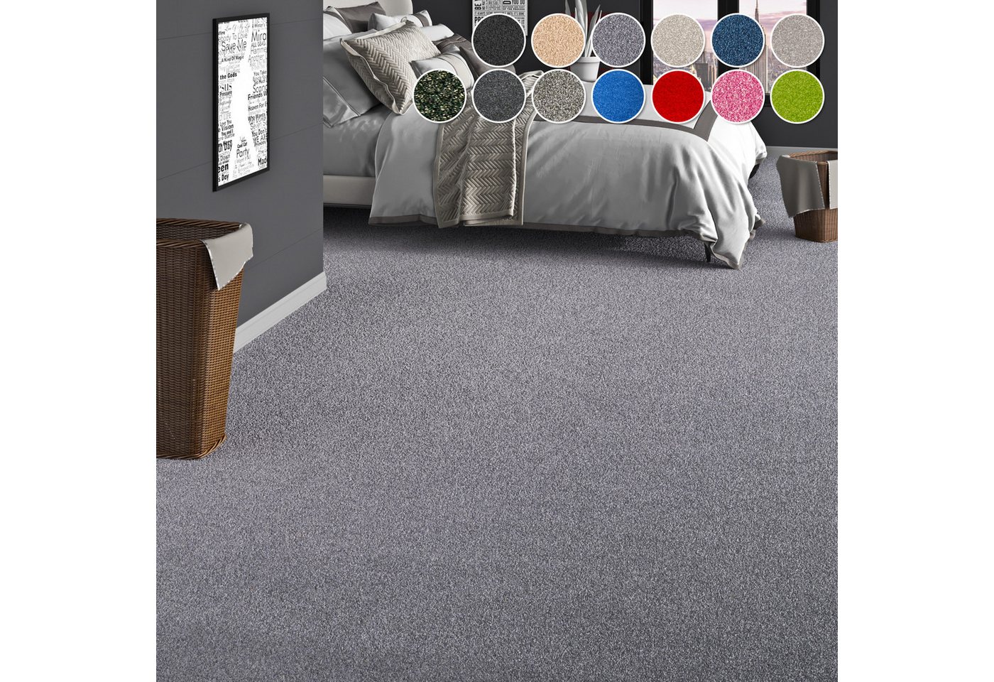 my home Teppichboden Zephyra, Schlinge, Made in Netherlands, rechteckig, Höhe: 8 mm, Uni Farben, Breite 400 cm, strapazierfähig, Wohnzimmer, Schlafzimmer von my home