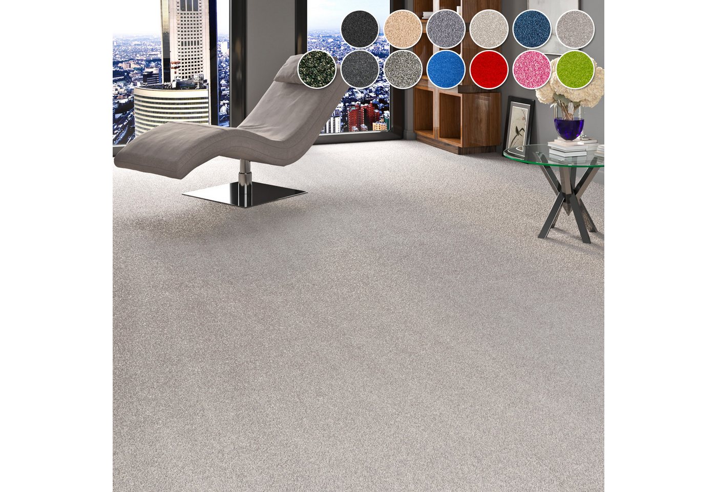 my home Teppichboden Zephyra, Schlinge, Made in Netherlands, rechteckig, Höhe: 8 mm, Uni Farben, Breite 400 cm, strapazierfähig, Wohnzimmer, Schlafzimmer von my home