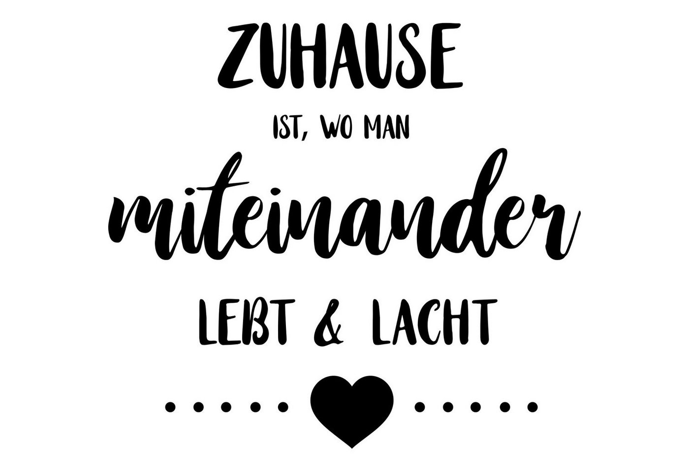 my home Wandtattoo Zuhause ist, wo man miteinander lebt & lacht (1 St), Wandaufkleber, selbstklebend, rückstandslos abziehbar von my home