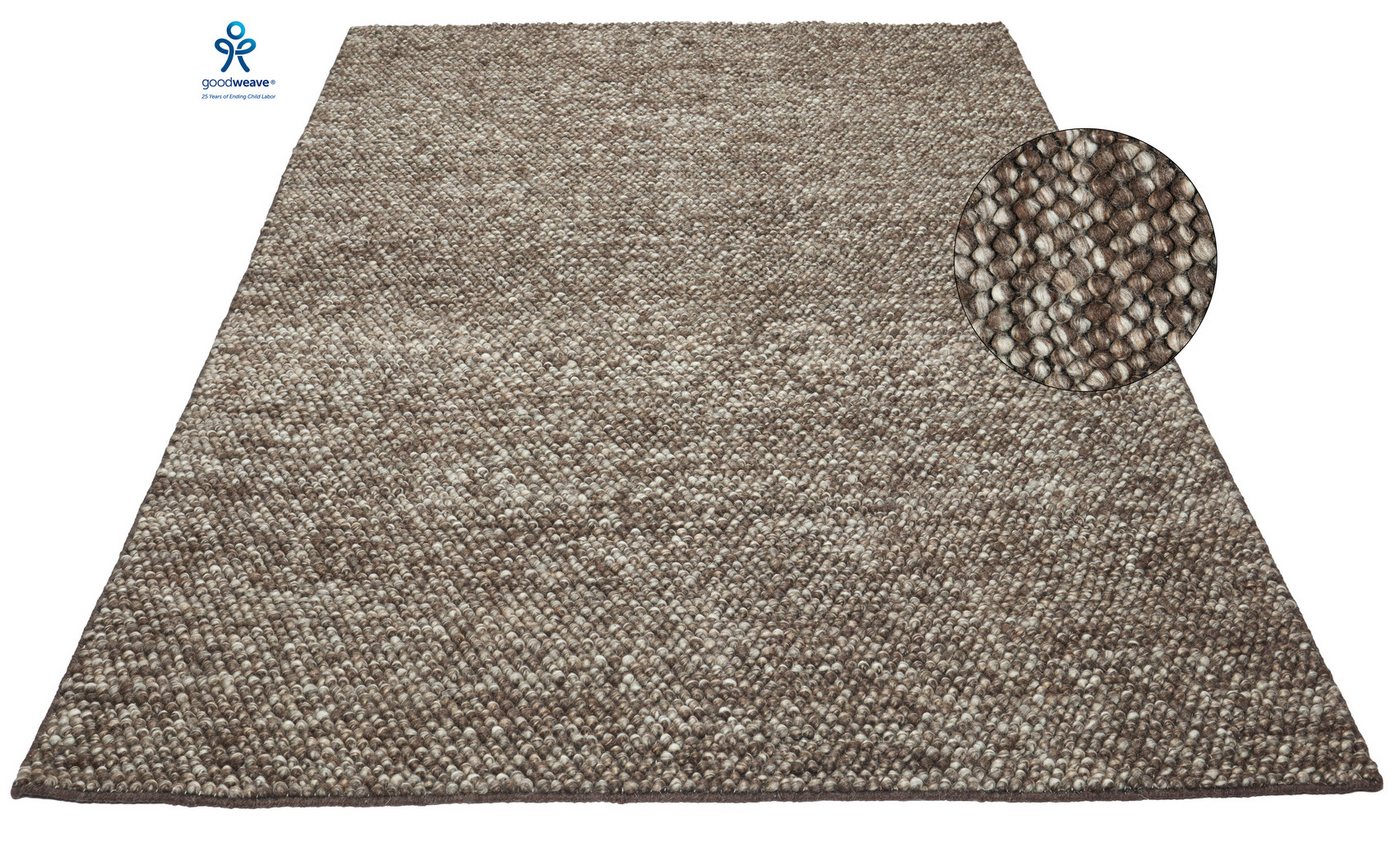 my home Wollteppich Wolly, Wolle, rechteckig, Höhe: 14 mm, handgewebt, Handweb Teppiche, Wohnzimmer, Schlafzimmer, Esszimmer my home Wollteppich Wolly, Wolle, rechteckig, Höhe: 14 mm, handgewebt, Handweb Teppiche, Wohnzimmer, Schlafzimmer, Esszimmer von my home