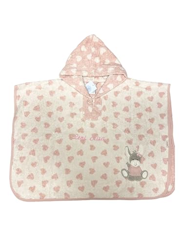 Sterntaler Baby-und Kinder Badeponcho 100% Baumwolle mit Namen Bestickt/Personalisiert (Emmi Girl rosa) von my-mosaik