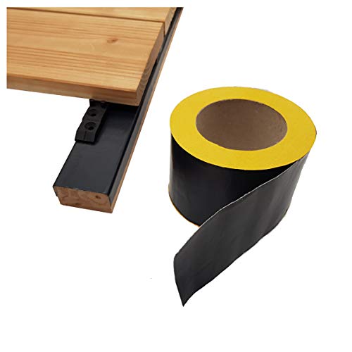 10.000 mm x 75 mm x 0,6 mm Butyl Terrassen Abdeckband Rolle Holz & Unterkonstruktionen - einseitig selbstklebendes Holzschutz Band (2 Rollen (Gesamt 20 Meter)) von My Plast