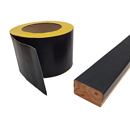 10.000 mm x 75 mm x 0,6 mm Butyl Terrassen Abdeckband Rolle Holz & Unterkonstruktionen - einseitig selbstklebendes Holzschutz Band (3 Rollen (Gesamt 30 Meter)) von My Plast