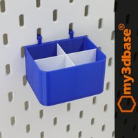 4 - Slot, Medium Size Organizer Storage Box | Approx 76mm For Skadis Pegboard von my3dbase