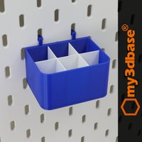 6 - Slot, Medium Size Organizer Storage Box | Approx 76mm For Skadis Pegboard von my3dbase