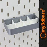 8 - Slot, Large Flat Organizer Storage Box | Approx 116mm For Skadis Pegboard von my3dbase
