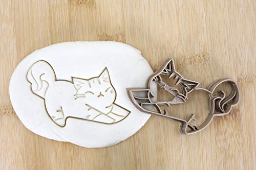 Cookie Cutter Fondant Keksstempel/Ausstechform Keksausstecher Plätzchen Katze faulenzt ca. 8cm von my3dbase