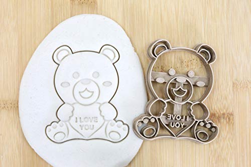 Cookie Cutter Fondant Keksstempel/Ausstechform Keksausstecher Plätzchen Teddy i love you Valentine ca. 8cm von my3dbase