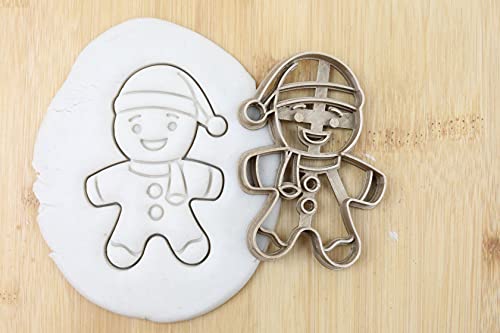 Gingerman/Lebkuchenmann mit Weihnachtsmütze Cookie Cutter Fondant Keksstempel/Ausstechform Keksausstecher Plätzchen Weihnachten ca. 8cm von my3dbase