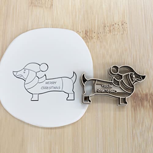 Merry Christmas Dackel cookie cutter Fondant Keksstempel/Ausstechform keksausstecher PLA ca.8cm von my3dbase