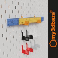 Ruler Hook | 2st Pair For Skadis Two Slots Ikea Pegboards von my3dbase