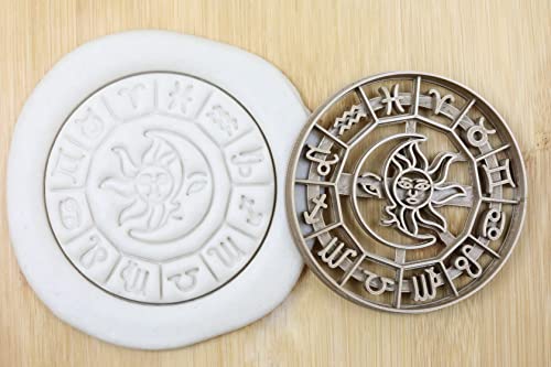 Sonne und Mond mit Sternzeichen cookie cutter Fondant Keksstempel/Ausstechform keksausstecher PLA ca.8cm von my3dbase