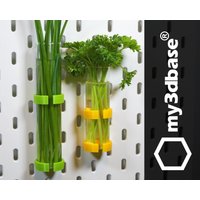 Test Glas Holder | 30 X 100/ 150mm Hooks | 2st For Skadis Pegboard, Several Sizes & Colors Flower Herbs von my3dbase