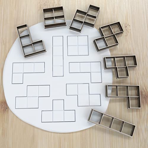 Tetris Puzzle 7pieces cookie cutter Fondant Keksstempel/Ausstechform keksausstecher PLA ca.8cm von my3dbase