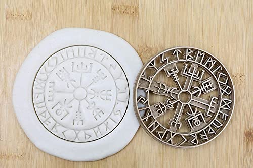 Vegvísir Wikinger Symbole Runic Compass Cookie Cutter Fondant Keksstempel/Ausstechform Keksausstecher Plätzchen ca. 8cm von my3dbase