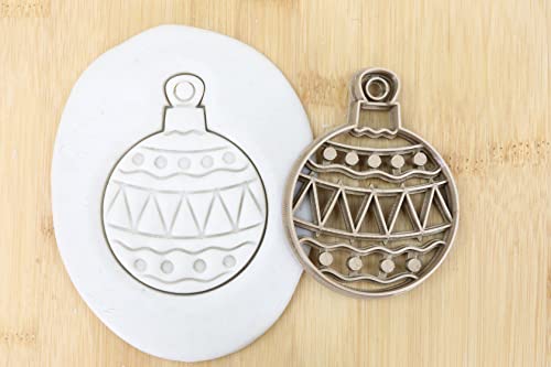 Weihnachten Weihnachtskugel Linien Cookie Cutter Fondant Keksstempel/Ausstechform Keksausstecher Plätzchen ca. 8cm von my3dbase