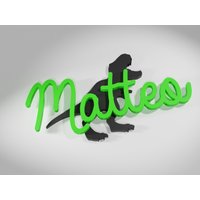 xl Door Sign/Deco Personalized With Dino & Name Letters Incl. Double Side Tape von my3dbase