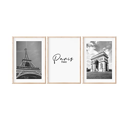 myDreamwork® Poster 3er Set A4 (52 – Paris) | 3 passende Bilder – Deko Bilder für Wohnzimmer Bilder | Bildband Paris | Bilder Schwarz Weiß – ohne Bilderrahmen (3xA4) von myDreamwork