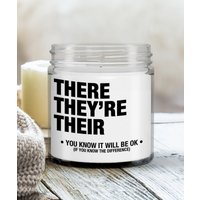 There Es They're Their - Knowing The Difference Lustige Kerze Geschenk von myHOTcandles