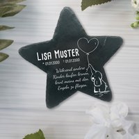 25 X cm Schieferstern Inkl. Gravur Für Sternenkinder Als Gedenkstein Mit Tollen Motiven Grabschmuck, Sternform von myPaddiX