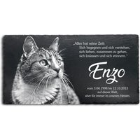 30 X 15 cm Gedenktafel Für Tiere Schiefertafel Inkl. Gravur Als Gedenkstein Personalisiert Mit Foto Und Wunschtext Grabschmuck von myPaddiX