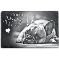 30 X 20 cm Gedenktafel Für Tiere Schiefertafel Inkl. Gravur Als Gedenkstein Personalisiert Mit Foto Und Wunschtext Grabschmuck von myPaddiX