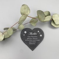 Schieferherz Inkl. Gravur Als Gedenkstein Personalisiert Mit Namen Grabschmuck von myPaddiX