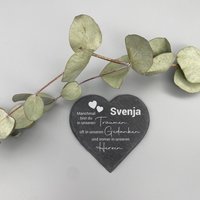 Schieferherz Inkl. Gravur Als Gedenkstein Personalisiert Mit Namen Grabschmuck von myPaddiX