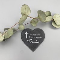 Schieferherz Inkl. Gravur Als Gedenkstein Personalisiert Mit Namen Grabschmuck von myPaddiX