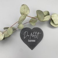 Schieferherz Inkl. Gravur Als Gedenkstein Personalisiert Mit Namen Grabschmuck von myPaddiX