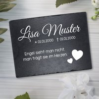 Schiefertafel Inkl. Gravur Für Sternenkinder Als Gedenkstein Mit Tollen Motiven Grabschmuck, Verschiedene Größen von myPaddiX