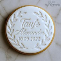 Fondantstempel Personalisierte Taufe | Kranz von myPrintiverse